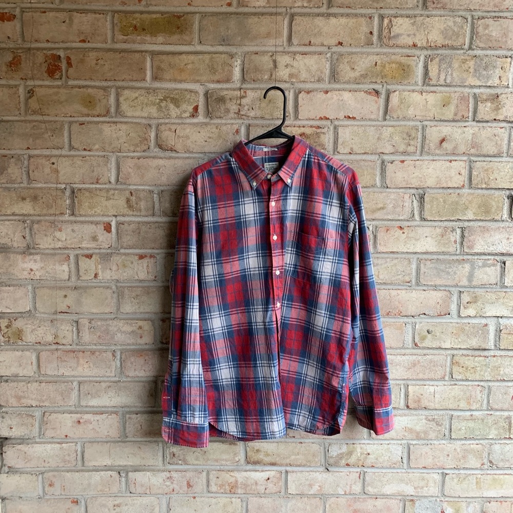 Men’s J.Crew Slim Plaid Button Down - Size L EUC